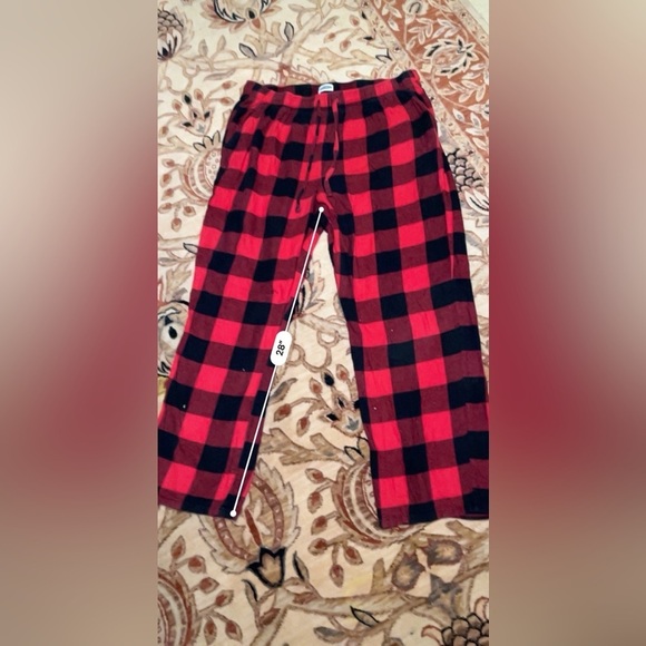 Old Navy, black and red flannel sleep pajamas with top tie size XL - Picture 4 of 7
